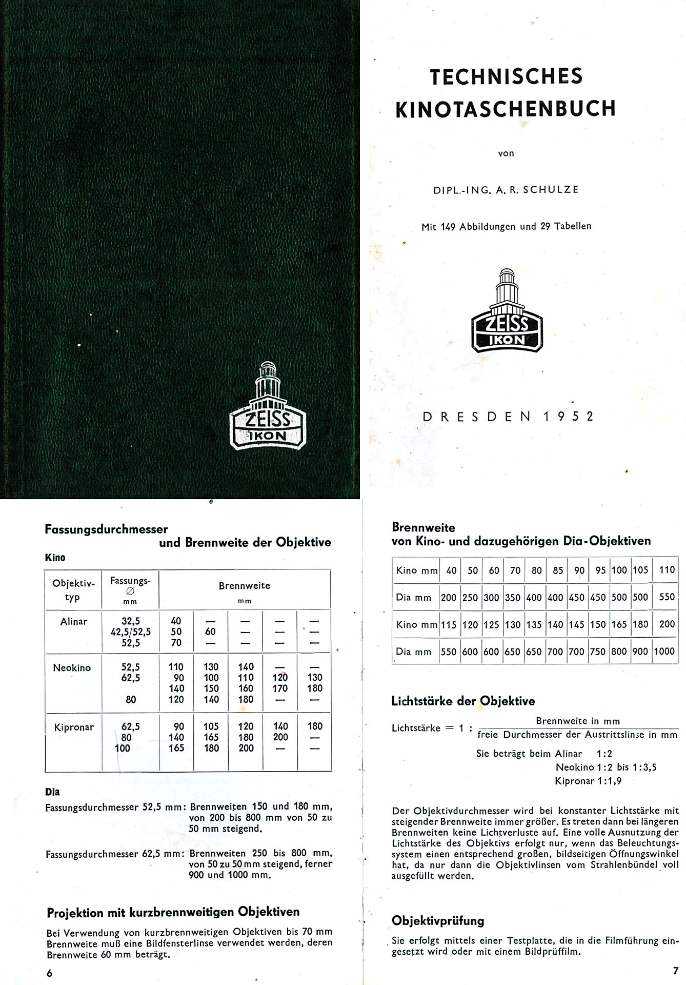 Technisches Kinotaschenbuch - Schulze, A. R.